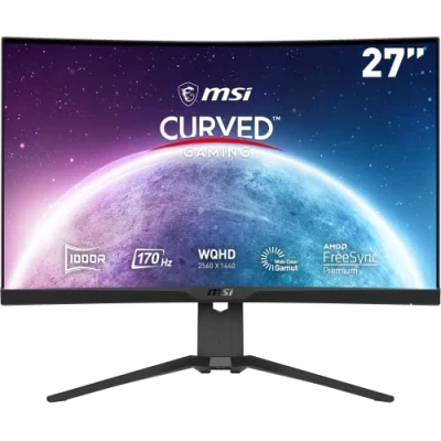 Image de MSI G272CQP Écran PC Gaming Incurvé 27&quot; WQHD Dalle VA 1000R, 2560x1440, 170Hz / 1ms, 16:9, FreeSync Premium HDMI 2.0b, DisplayPort 1.2a
