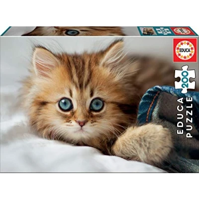 Image de Educa Puzzle de 200 pièces pour Enfants Chaton. Composé Grandes Parfaitement finies. Recommandé à partir 6 Ans (17154)