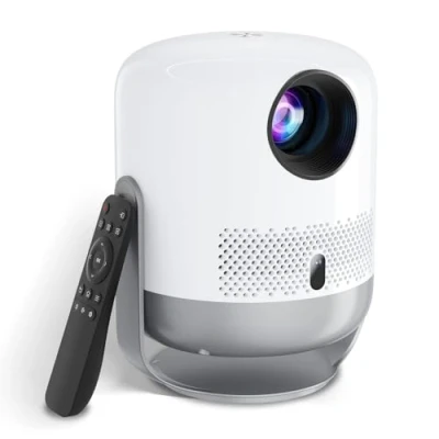 Image de Videoprojecteur Portable【360Rotating+Focus Électrique】 Video Projecteur WiFi Bluetooth, Retroprojecteur Supporte 1080P pour Home Cinéma Compatible avec Fire Stick, Smartphone, PS5