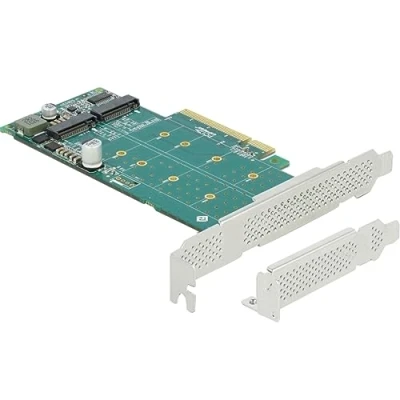 Image de DeLOCK Carte PCI Express x8 à 2 x NVMe M.2 Key M internes Bifurcation Facteur de forme profil bas Neuf