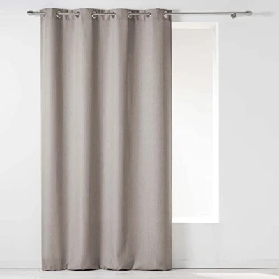 Image de Douceur d&#039;Intérieur 1 RIDEAU OEILLET CHAMBRAY UNI POLYESTER NEWTON LIN, Tissu, 140 x 260