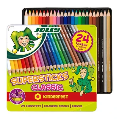 Image de JOLLY crayons de couleur Supersticks Kinderfest, incassables &amp; non toxiques, Made in Austria, 24