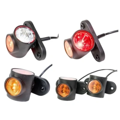 Image de Web Truck 2 x LED caoutchouc feu de gabarit latéral 12V 24V avec homologation E position voiture camion caravane lampe lumière blanc rouge orange