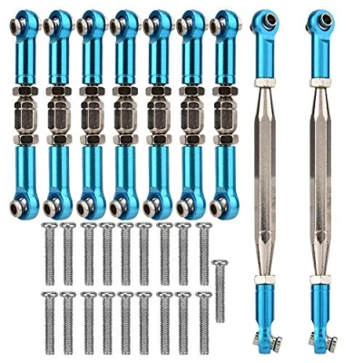 Image de 9pcs Tiges de direction voiture RC, biellettes pour FY 01/02/03/04/05/07 WLtoys 12428 12423 JJRC Q39(Bleu)