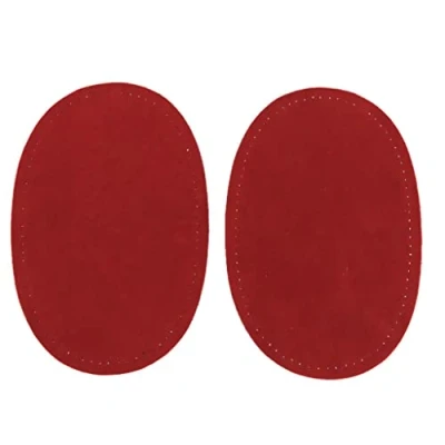Image de Perfeclan 2x Ovale Patch en PU Réparation Couture Coude Artificiel Thin Patchs Coudiere, Rouge