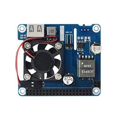 Image de Power Over Ethernet Hat (Type C) for Raspberry Pi 3B+/4B, 802.3af/at Compliant Sourcing Equipment Required High 12V 2A&amp; 5V 4A