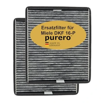 Image de purero® Filtre à charbon actif de rechange pour Miele DKF 16 P / 7932320, modèle successeur 1 Élimination opmale des odeurs Fabriqué en Allemagne