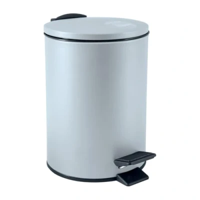 Image de Spirella, Poubelle à Pédale en Acier, Modèle Adelar, Mécanisme Slow Close, Le Couvercle se referme doucement et silencieusement, Revêtement Anti Traces de Doigts, Bleu Ice, 5 litres