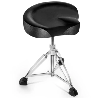 Image de CAHAYA Tabouret de Batterie Réglable et Renforcé: Siège en Selle Extra Large avec Coussin Moelleux 9 cm, Hauteur 45 à 62,5 Capacité Charge Jusqu&#039;à 200 kg