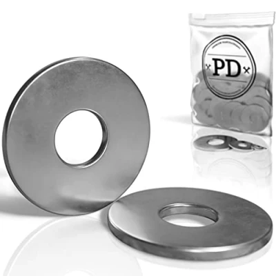 Image de PD® Rondelles Metal M6 (DIN 9021 / ISO 7093) Plates Acier inoxydable A2 V2A Rondelle Inox pour Vis et Boulons Filetés Carrossier de large diamètre 25 pièces