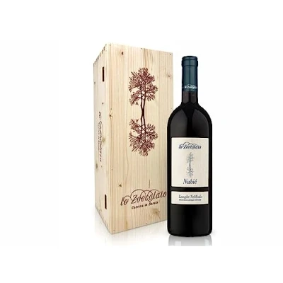 Image de Lo Zoccolaio Piedmont Langhe Nebbiolo D.O.C. Nubie&#039; Vin Rouge Italien dans Bois Cas 1 Bouteilles x 75 cl