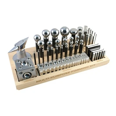 Image de Jeu de 43 outils pour les bijoutiers et horlogers, avec bouterolles, cube emboutir etc