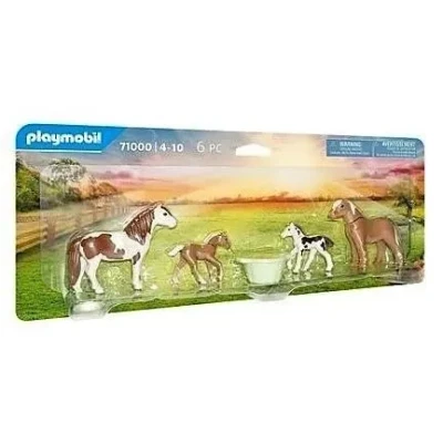 Image de Playmobil Country 2 Ijslandse PONY&#039;S MET Veulens Miniatures multicoloured pour enfants, Taille: One Size, Multi coloured