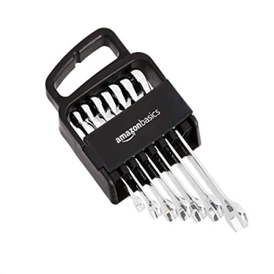 Image de Amazon Basics Lot de 7 clés à cliquet mixtes, système métrique