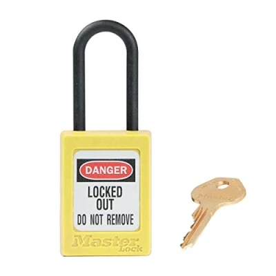 Image de Master Lock S32YLW Cadenas de Consignation en Thermoplastique Diélectrique pour Installations Electriques, Jaune, Anse 3,8 x 1,6 cm