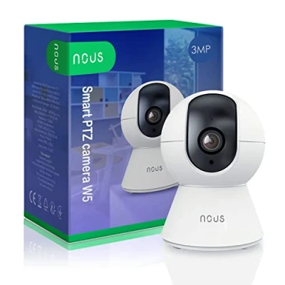 Image de Nous W5 3MP WLAN Caméra de Surveillance intérieure, PTZ WiFi Chien et bébé, pour Animaux domestiques, sécurité Pet Camera, 2.4 GHz