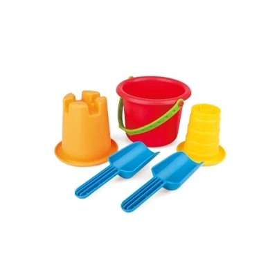 Image de Hape Set de Plage Enfant 18 mois et plus Seau, Pelle, Moule Chateau, Tamis Sans BPA Pour Plage, Bac à Sable, Terrain Jeu Coordination œil main, Motricité Lisse &amp; Facile Petites Mains