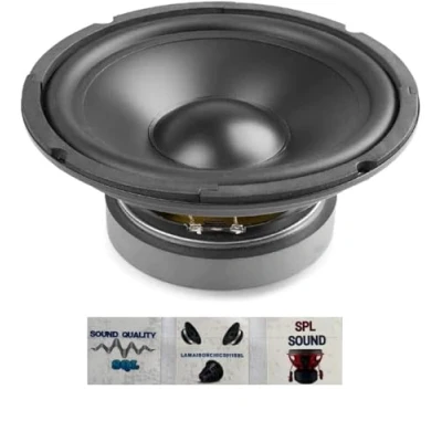 Image de 1 Enceinte Fenton 902.208 WPP20 woofer 20 cm 200 mm 8&quot; diamètre 100 Watt rms Max impedance 8 ohm sensibilité 90 DB Suspension Gomme, pièce + 3 Sticker Cadeau