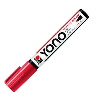 Image de Marabu YONO 12400103125 Marqueur Cerise 125 Stylo acrylique polyvalent avec pointe ogive japonaise 1,5 3 mm, à base d&#039;eau, résistant la lumière et l&#039;eau, pour presque toutes les surfaces