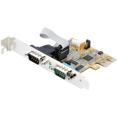 Image de StarTech.com Carte Série PCI Express à 2 Ports d&#039;Extension PCIe RS232/DB9 Adaptateur PCIe, UART 16C1050, Supports Standard ou Profil Bas Rétention COM, Win/Linux (21050 PC SERIAL CARD)