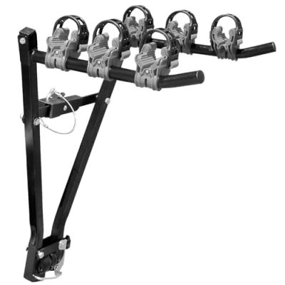 Image de VDP Porte vélos pour attelage de remorque 3 Pliable manière compacte d&#039;attelage voiture Noir Facile à utiliser