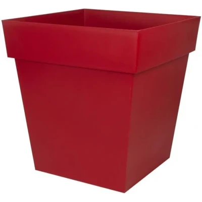 Image de EDA Pot de Fleur Carré Toscane 50 cm Volume 87 L 49,5 x H.52,5 Rouge Rubis