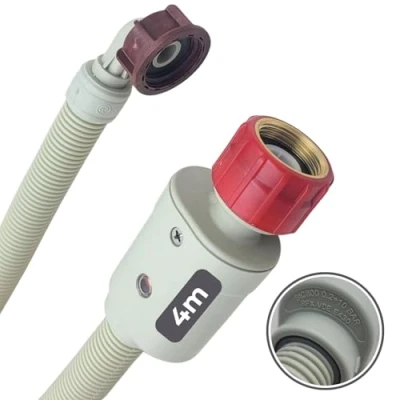 Image de LICHTBLAU Tuyau d&#039;arrivée d&#039;eau de sécurité Aquastop I 4,0 m avec filetage métallique 3/4 pouce pour lave linge et vaisselle Soupape Certification VDE