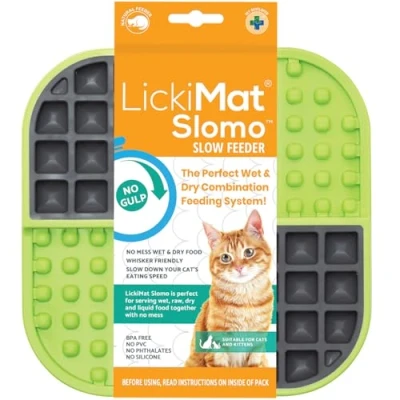 Image de LickiMat Slomo Tapis à lécher pour chat avec alimentation lente Idéal la nourriture, les friandises, le yaourt ou beurre d&#039;arachide Alternative amusante une gamelle un plat
