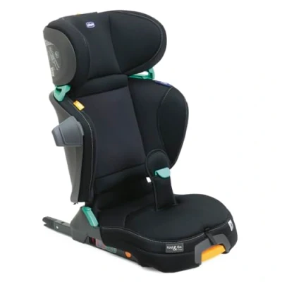Image de Siège auto Chicco Fold&amp;Go I Size 15 36 kg avec connecteurs rigides ISOFIX, groupe 2/3 pour enfants 3 12 ans, pliable et rabattable, protection latérale, hauteur largeur réglables, Noir