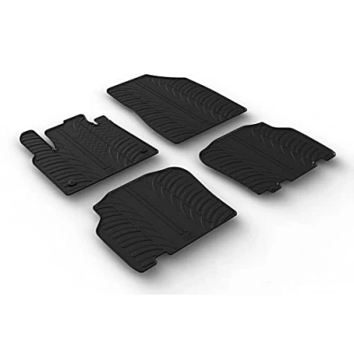 Image de Gledring 0515 Ensemble de tapis sol Caoutchouc avant et arrière 4 noir 750mm 550mm