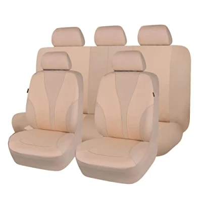 Image de Flying Banner Universal Beige Polyester Tissu Housses De Siege Voiture Ensemble Complet