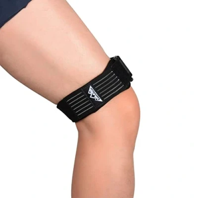 Image de SupreGear Patella Bande de Soutien, ITB Sangle pour Genoux, Genou Réglable et Confortable Iliotibiale Knee Strap Respirante avec Compression Noir