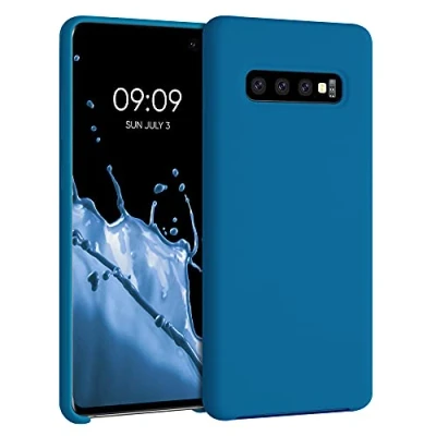 Image de kwmobile Housse Compatible avec Samsung Galaxy S10 Plus / S10+ Coque de téléphone Protection Souple en TPU Silicone Bleu Vif