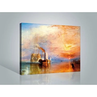 Image de 1art1 Joseph William Turner Poster Impression sur Toile Le Téméraire De Combat, 1839 Affiche Murale XXL Encadrée Tendue Cadre en Bois Tableau 80x60 cm