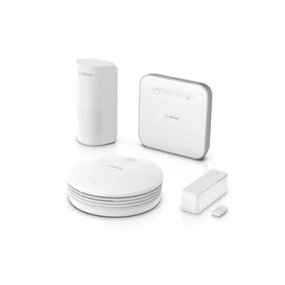 Image de Bosch Smart Home Pack de démarrage sécurité II, Protection fiable en Cas Risque d’Incendie et d’Intrusion, Compatible avec Apple HomeKit, Amazon Alexa l’Assistant Google