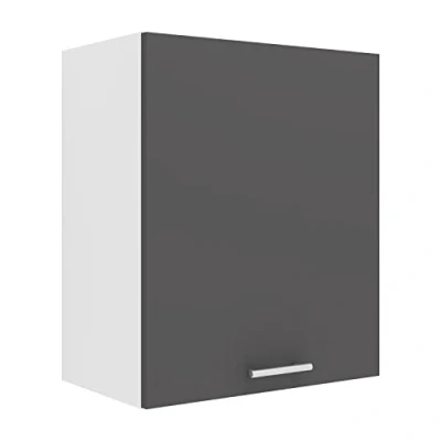 Image de VCM Armoire Suspendue 1 Porte en Bois Blanc/Anthracite Taille Unique