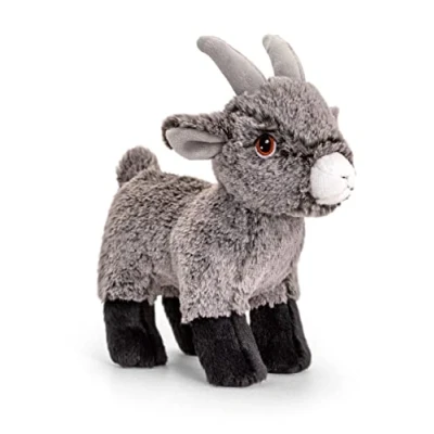 Image de Keel Toys KEELECO Peluche 100% recyclée Jouet écologique pour Enfant Chèvre 20cm SE1041