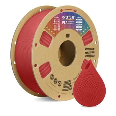 Image de OVERTURE PLA Filament 1.75mm, Bobine de 1kg(2,2lbs), Précision dimensionnelle +/ 0,02 mm (Rosso Fresco)