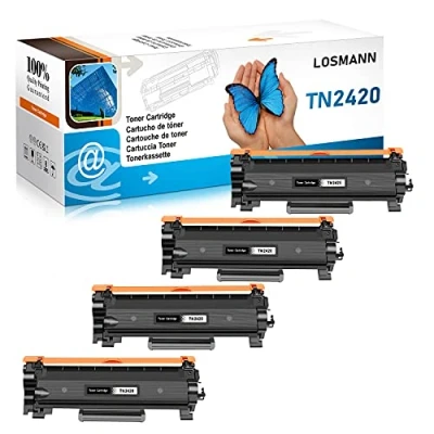 Image de LOSMANN 4x Toner Compatible pour Brother TN 2420 2410 TN2420 HL L2310D L2350DN L2370DN L2375DW DCP L2510D L2530DW MFC L2710DN L2710DW L2730DW L2750DW