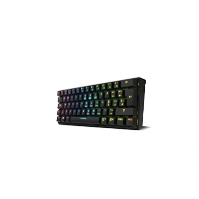 Image de KROM Clavier Gaming KLUSTER NXKROMKLSTRSP mécanique sans Pavé Numérique, RGB, Bluetooth 5.0, USB, format 60%, Compatible avec Windows, Android, IOS et MAC, Layout Spagnol, Noir