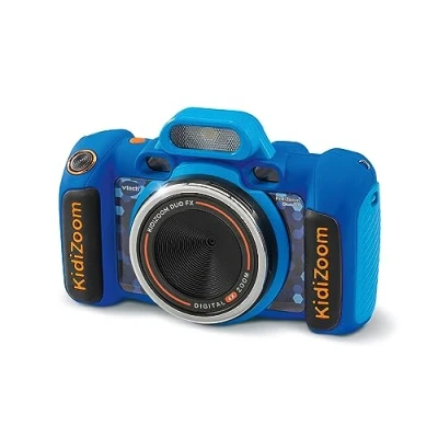 Image de VTech KidiZoom Duo FX Bleu, Appareil Photo Numérique Enfant, Photo, Selfie, Vidéo, Écran Couleur, Studio BD, Filtres et Effets Rigolos, Cadeau Enfant de 4 Ans à 12 Contenu en Français