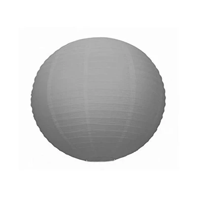 Image de Lanterne Japonaise Grise, diam. 35 cm, Lampion Boule Papier Gris, à Suspendre