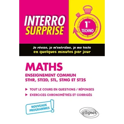 Image de Mathématiques 1re techno Enseignement commun STHR, STI2D, STL, STMG et ST2S
