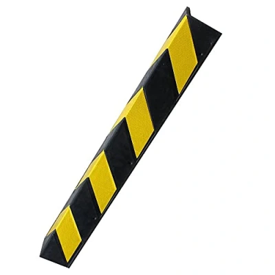 Image de PARKING FACIL Protecteur D&#039;Angle En Caoutchouc Pour Le Stationnement Et Les Entrepôts Couleur : Noir Jaune Taille 80 x 10 cm Épaisseur 8 mm Comprend Des Vis 1 Unité
