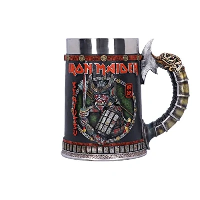 Image de Nemesis Now Iron Maiden Senjutsu Chope en résine grise sous licence officielle avec insert amovible moulé dans la de qualité supérieure peinte à main