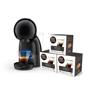 Image de Krups Piccolo KP1A05 Nestlé Dolce Gusto 15 Bars et Machine à Café Capsules de 1500 W avec Réservoir 0,8 l, Dosettes Unidoses Multi Boissons Chaudes Froides, Rouge/Noire