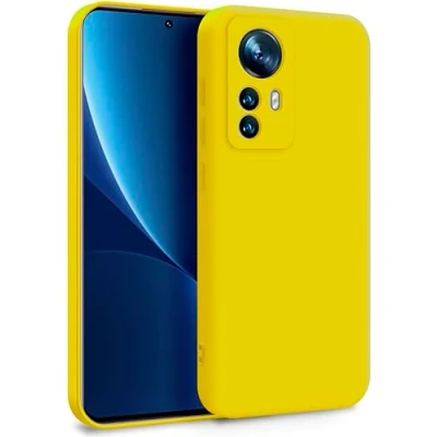 Image de MyGadget Coque pour Xiaomi 12 12x Case Silicone Souple &amp; Soft Doublure Microfibre Cover TPU Protection Extra Fine Légère Jaune