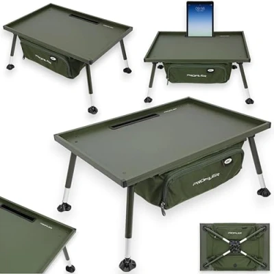 Image de NGT Profiler Bivouac Grande table de pêche à la carpe avec pieds réglables + sac rangement