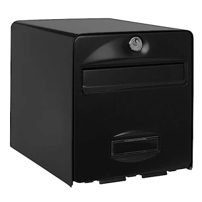 Image de BURG WÄCHTER Boîte aux Lettres Agréée La Poste, 1 Porte, 508 NO BALthazar, Noir, en Acier Galvanisé, Avec Porte à Ouverture Totale et Stop Courrier (Porte bloquée 120)