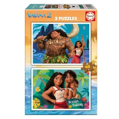 Image de Educa 2 Puzzles en Carton De 48 pièces avec Les Images Moana 2, Double Plaisir. Mesures 28 x 20 cm. 3 4 5 6 Ans (20102)